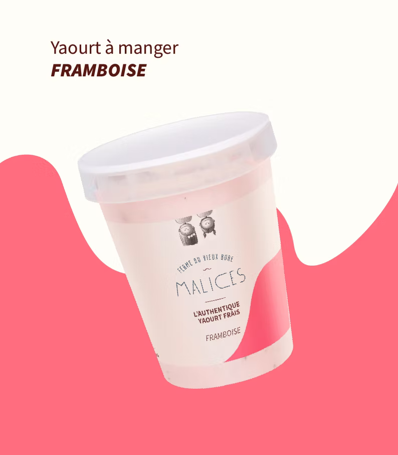 Yaourts à manger FRAMBOISE 1KG (consigne 1€ comprise)