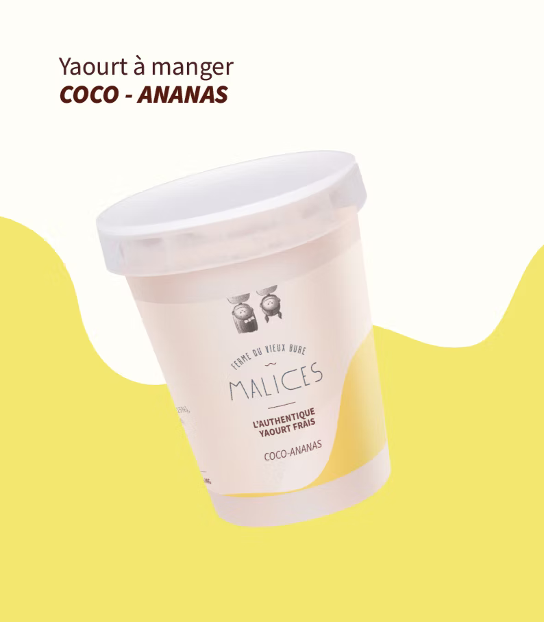 Yaourts à manger COCO-ANANAS 1KG (consigne 1€ comprise)